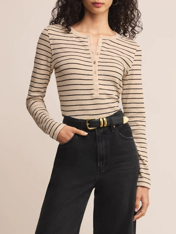 Eve Stripe Henley LS
