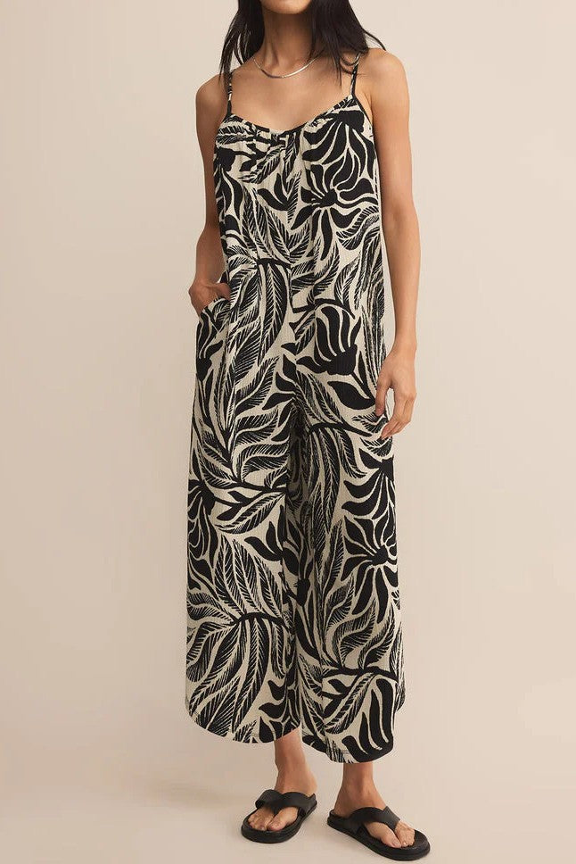 Flared Isla Leaf Jumpsuit