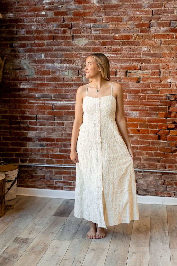 Angel Eyes Embroidered Maxi Dress