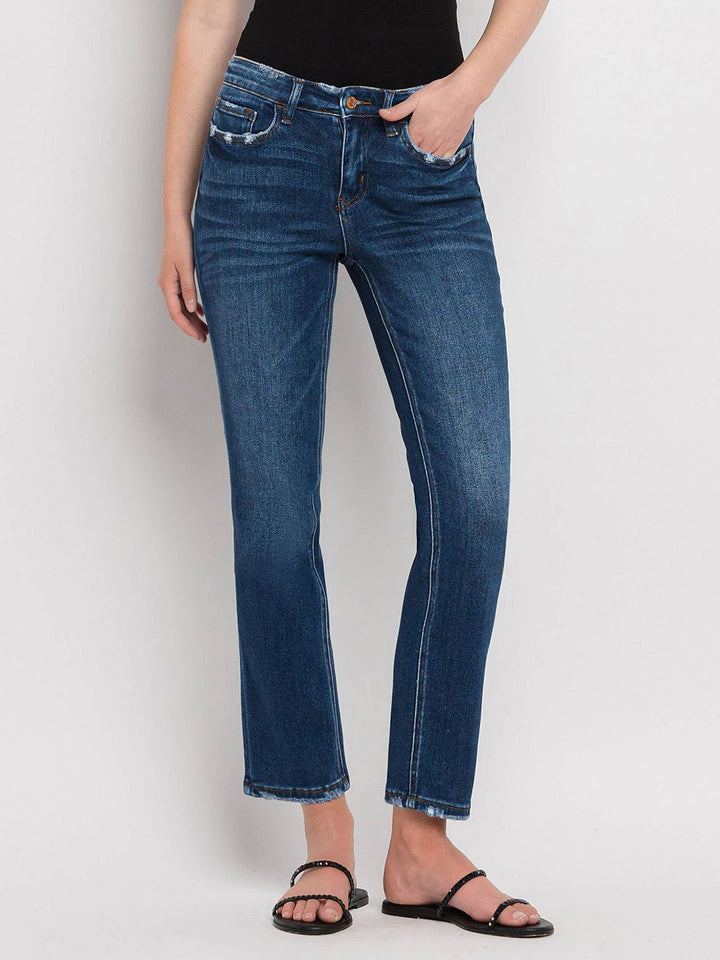 PLAINS ANKLE SLIM STRAIGHT JEANS