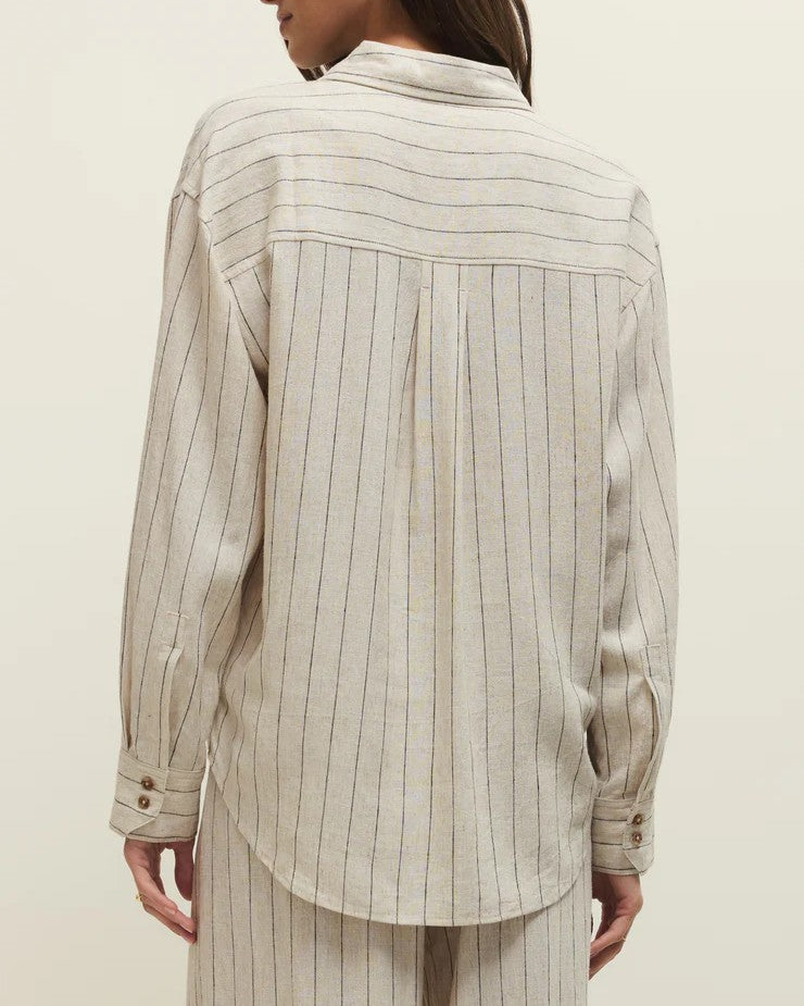 Alfie Striped Button Up Top
