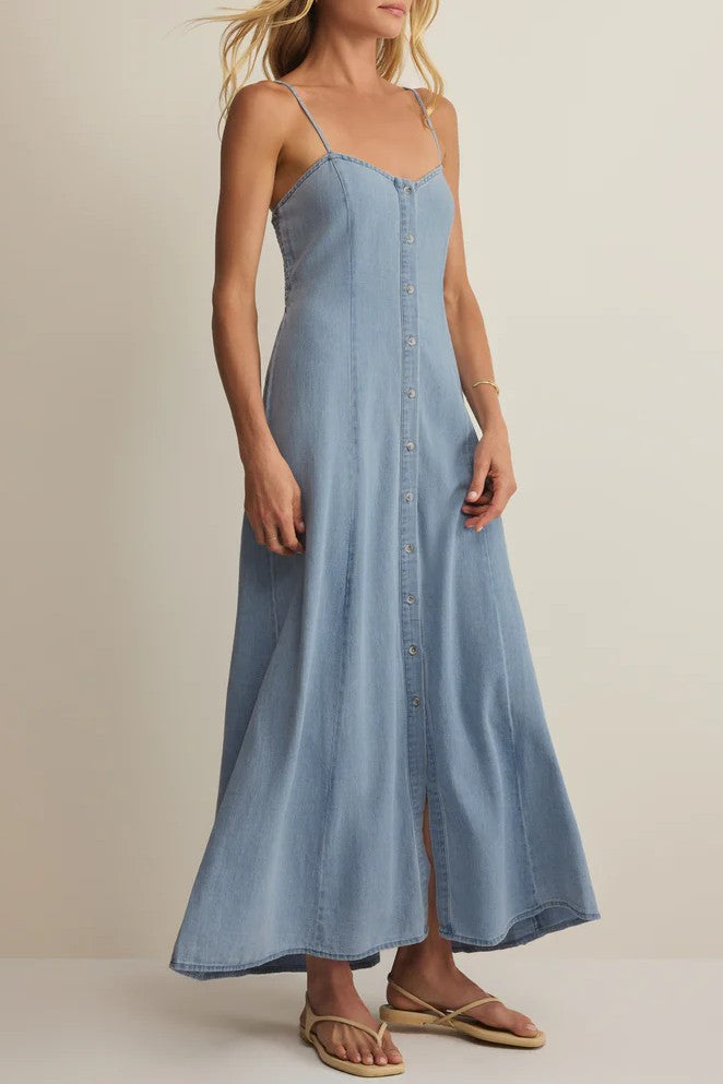 Angel Eyes Twill Midi Dress