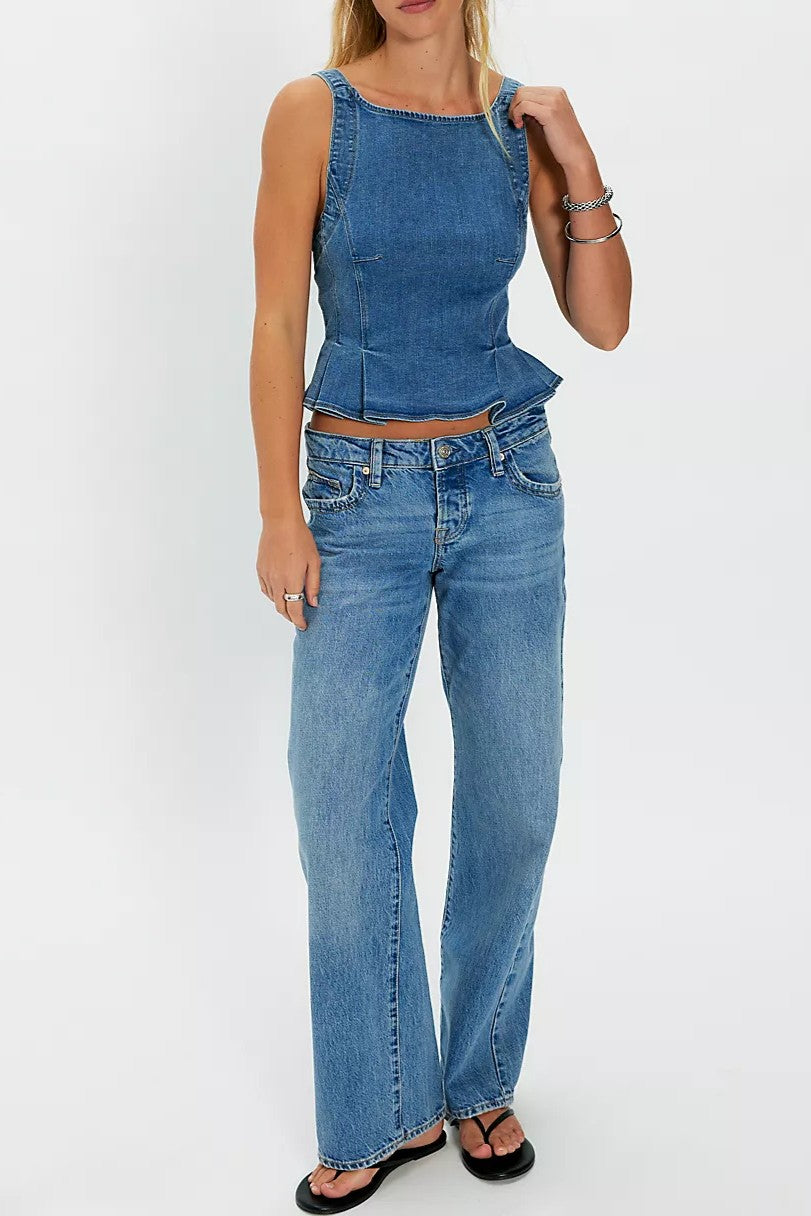 Sunfaded Denim Top