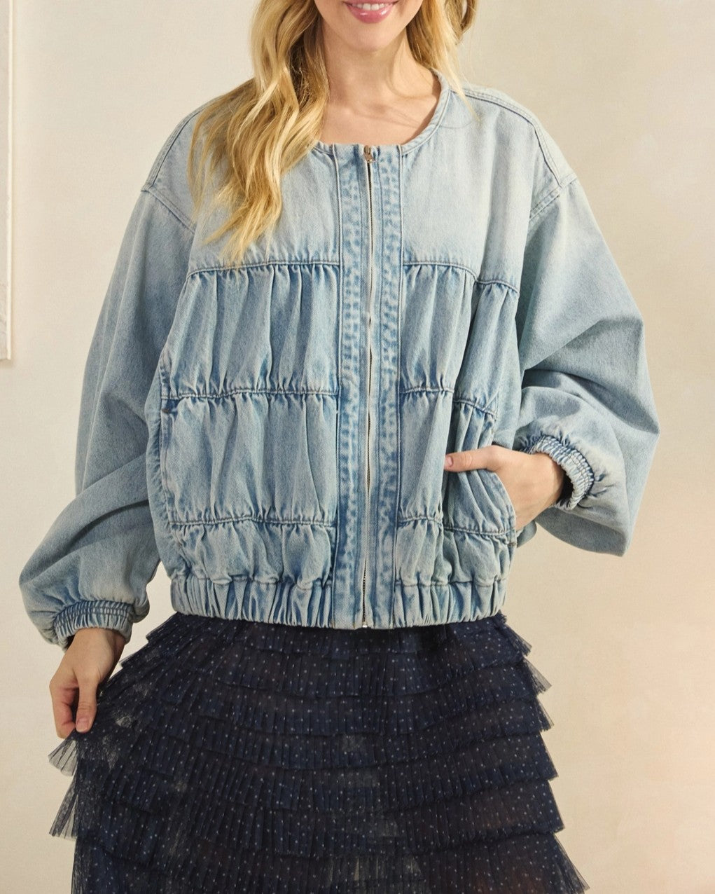 Tiered Ruched Jacket