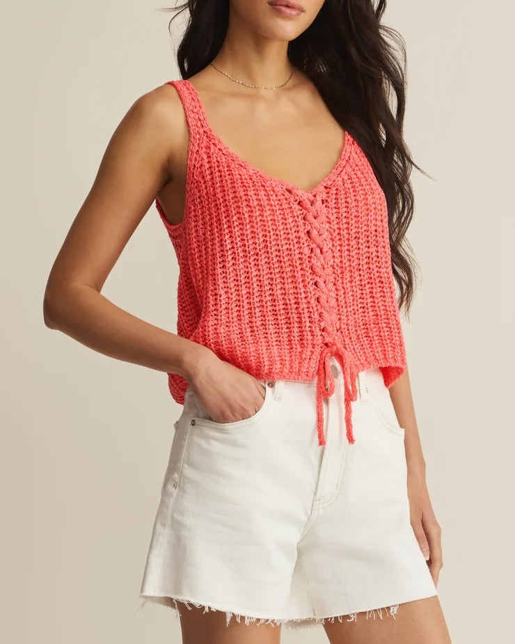 Tate Lace Up Sweater Top