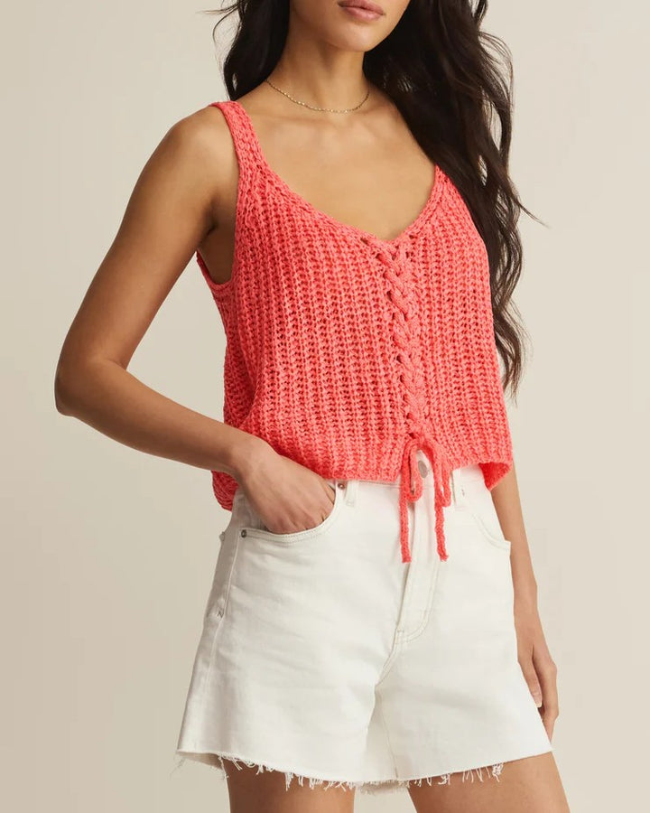 Tate Lace Up Sweater Top