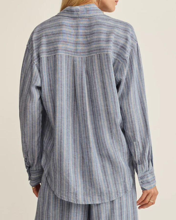 The Perfect Striped Linen Button Up