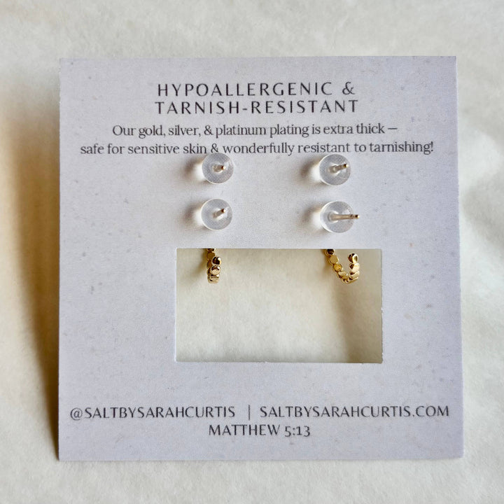EVERYDAY HOOP & STUD SET | gold dainty stud post earrings