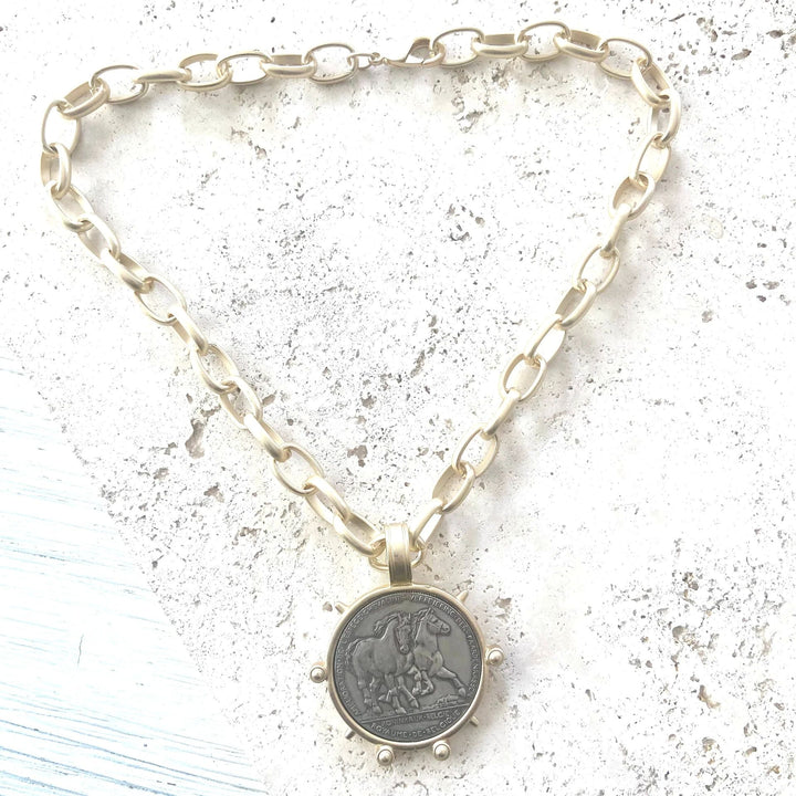 Horse Coin Necklace