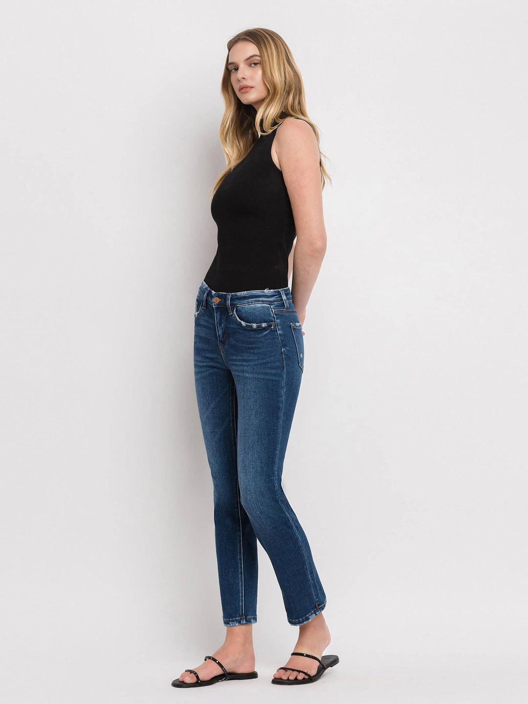 PLAINS ANKLE SLIM STRAIGHT JEANS