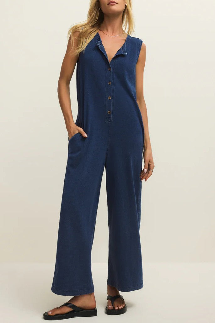 Fiona Jersey Denim Jumpsuit