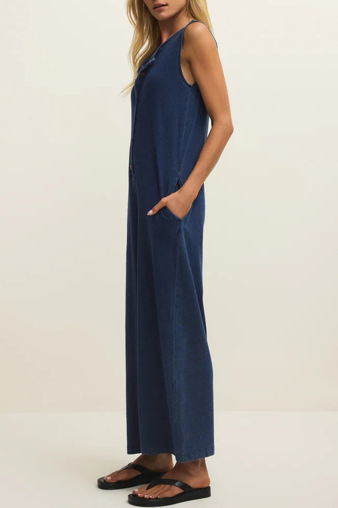 Fiona Jersey Denim Jumpsuit