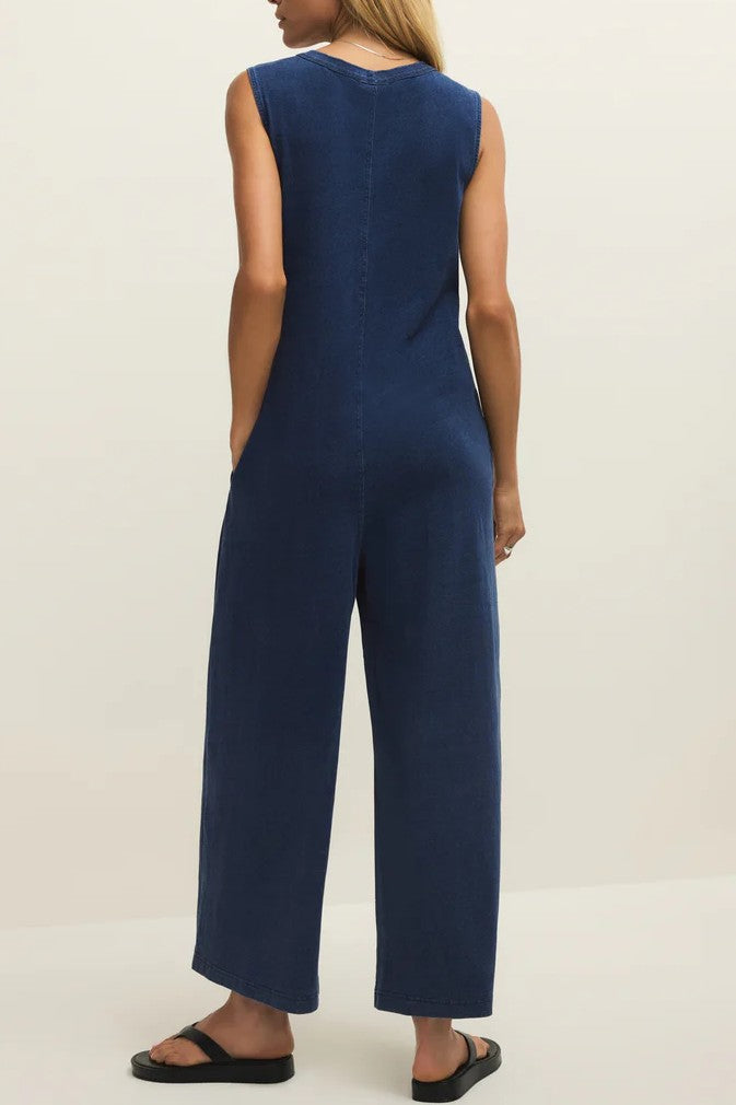 Fiona Jersey Denim Jumpsuit