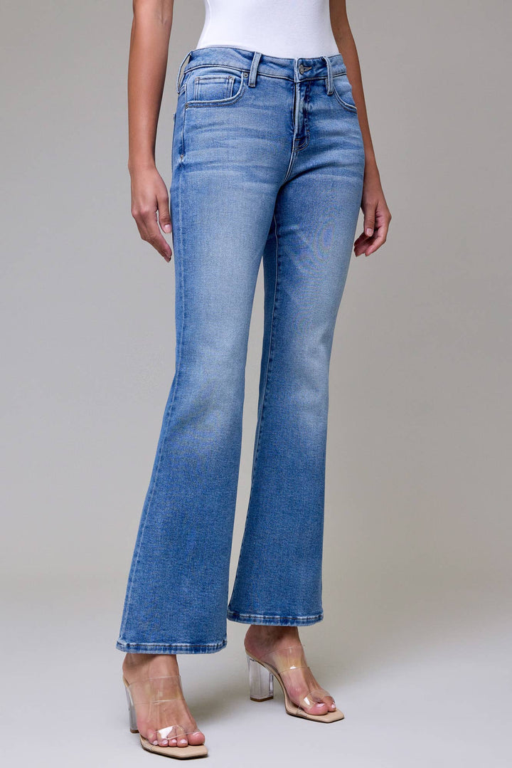Medium Wash Clean Stretch Mid Rise Bootcut