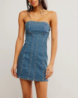 Alexa Denim Mini Dress – FLIRT