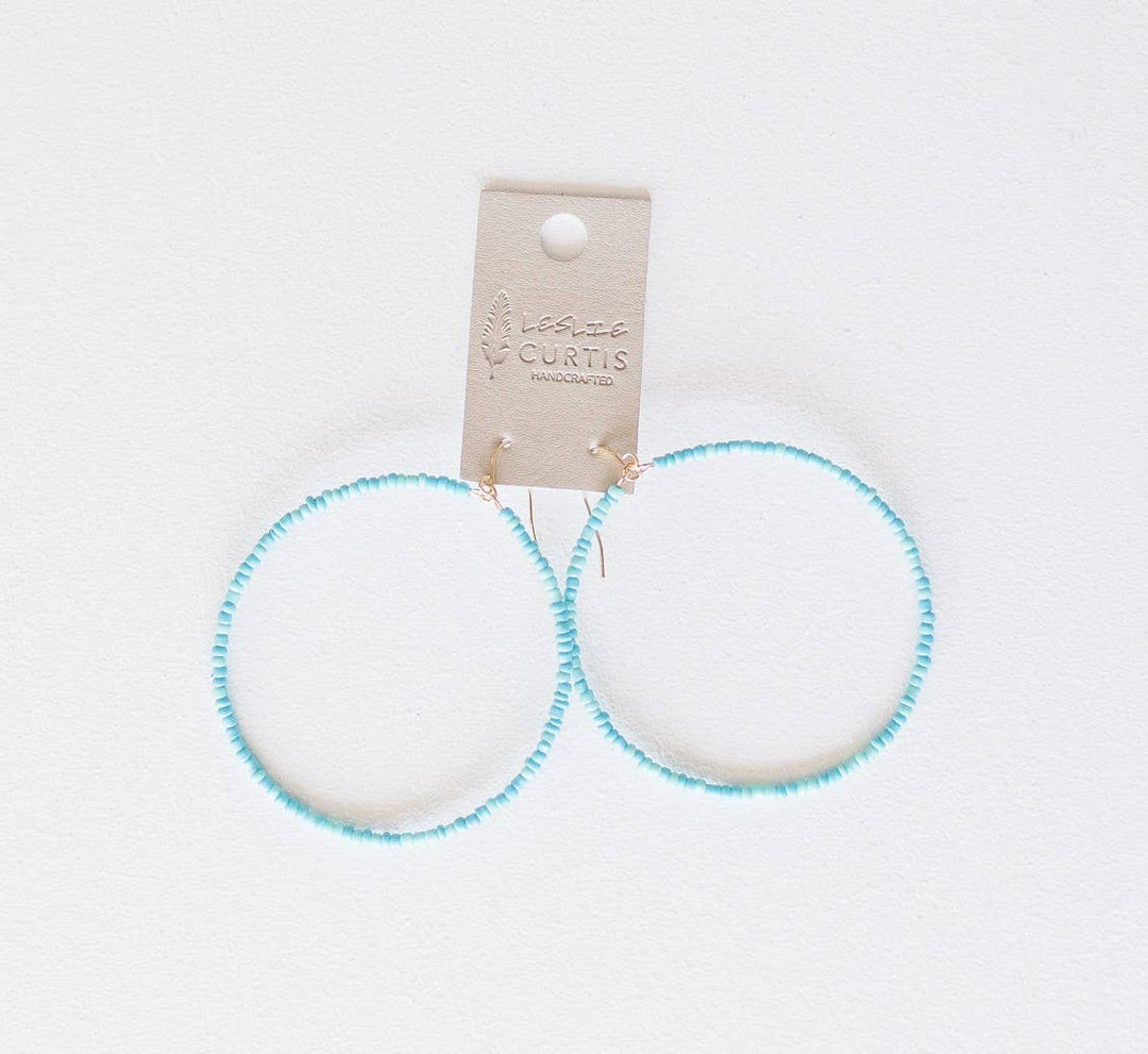 Shiloh - Turquoise beaded hoop 2.5"