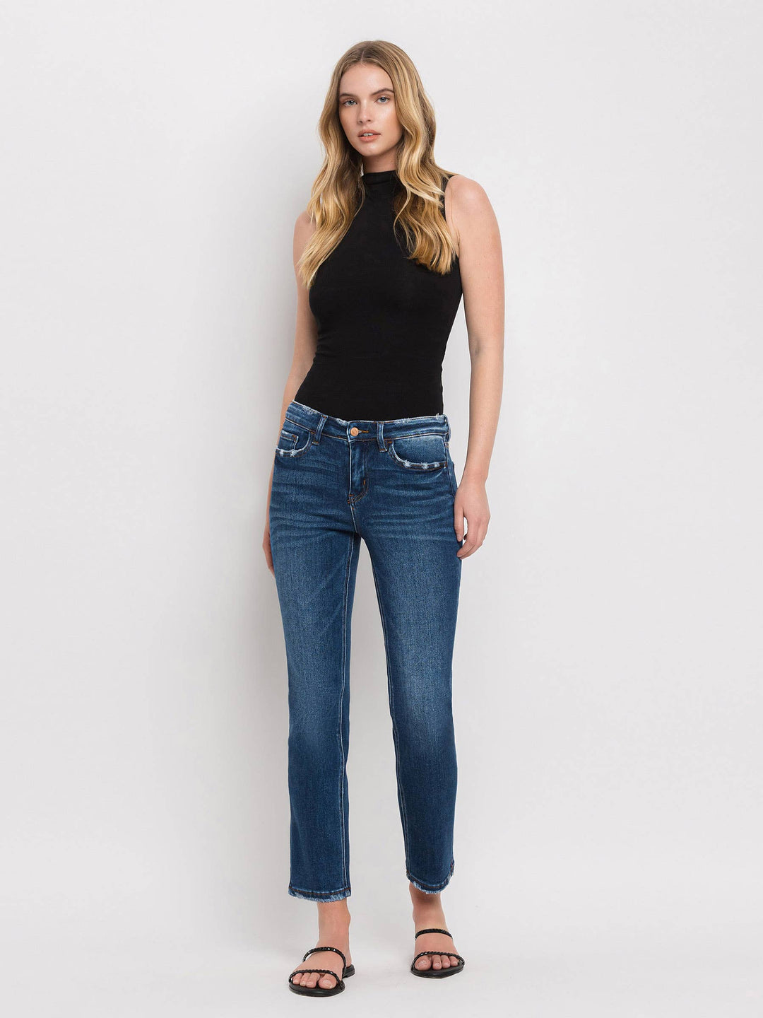 PLAINS ANKLE SLIM STRAIGHT JEANS