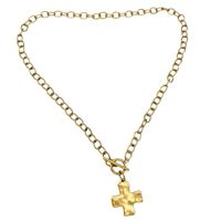 Stainless Steel Hammered Cross Necklace