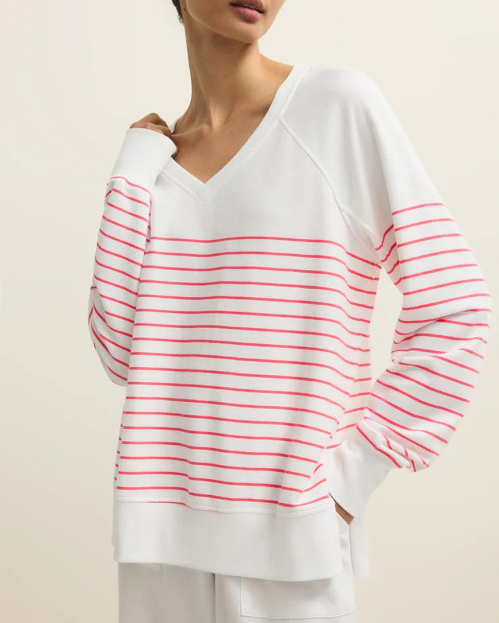 Weekender Stripe V Neck
