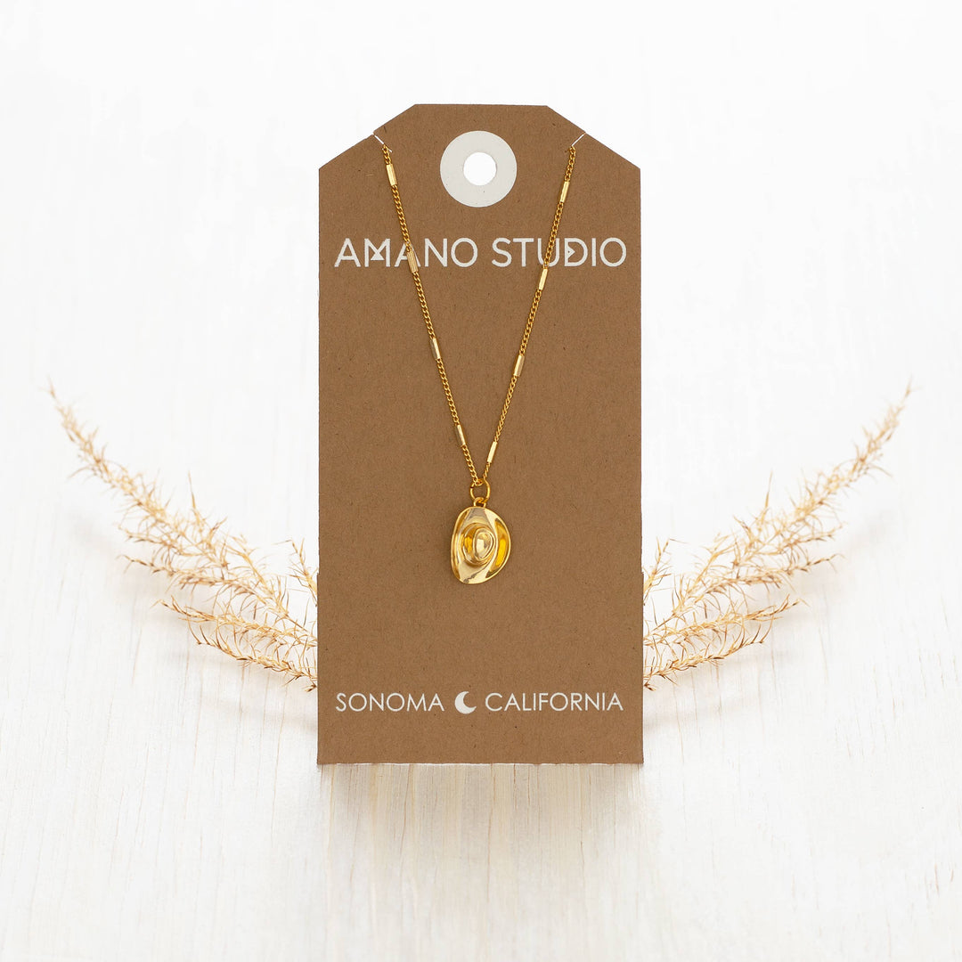 Cowboy Hat Charm Necklace
