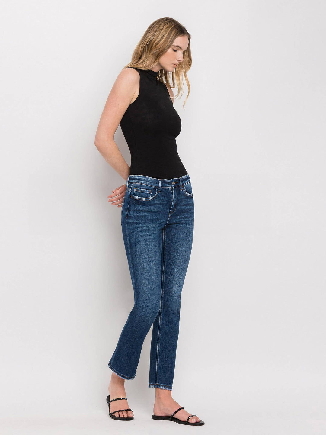 PLAINS ANKLE SLIM STRAIGHT JEANS
