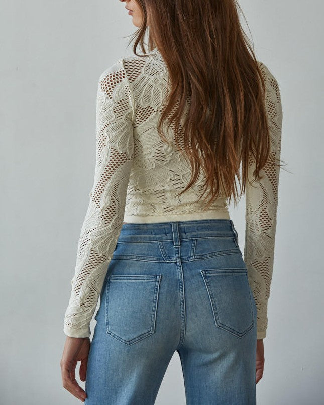 Jacquard Fishnet Layering Top