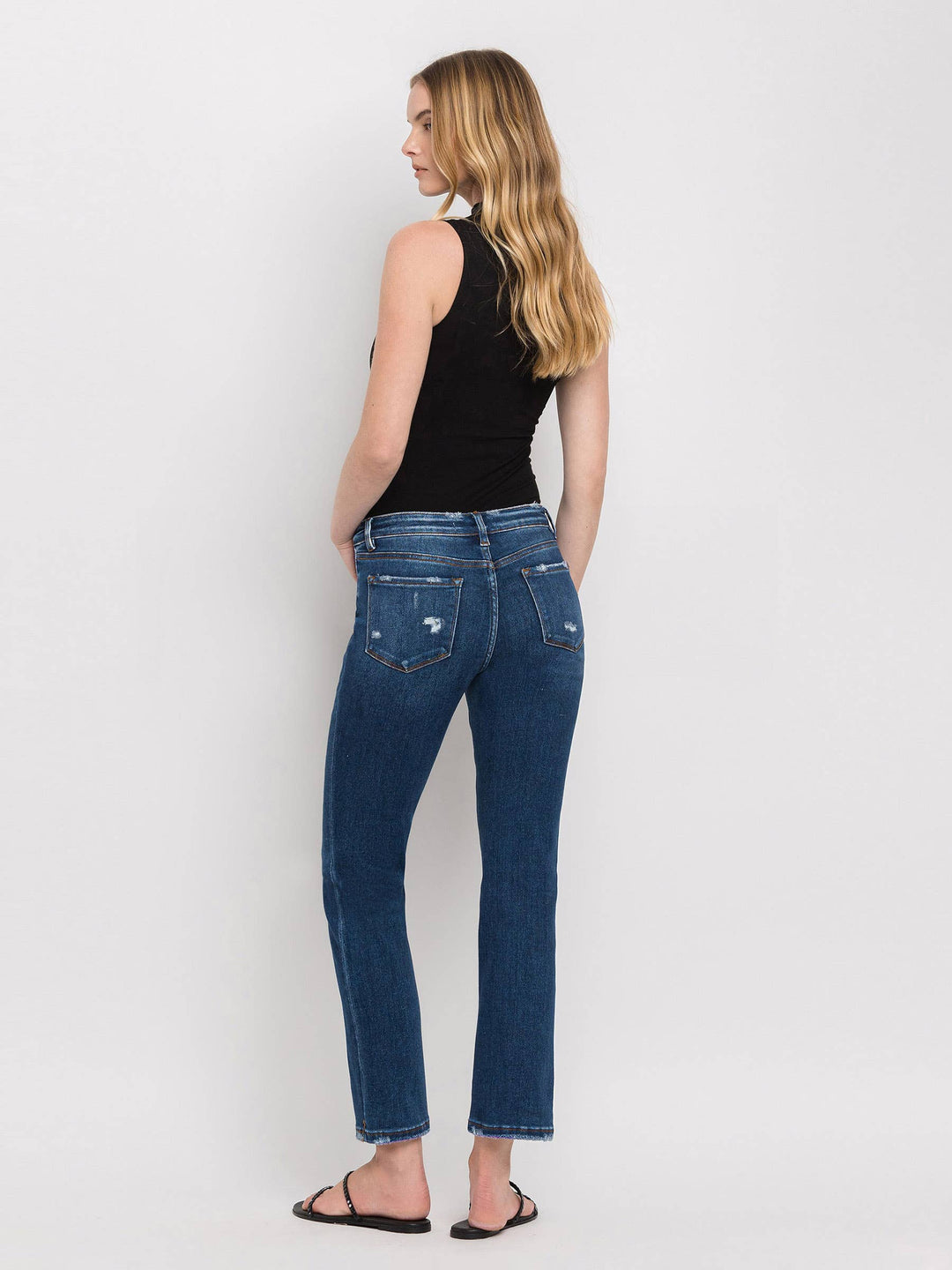 PLAINS ANKLE SLIM STRAIGHT JEANS