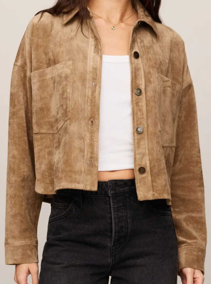 All Day Cropped Suede Jacket
