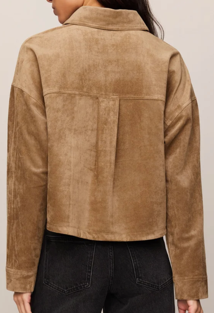 All Day Cropped Suede Jacket
