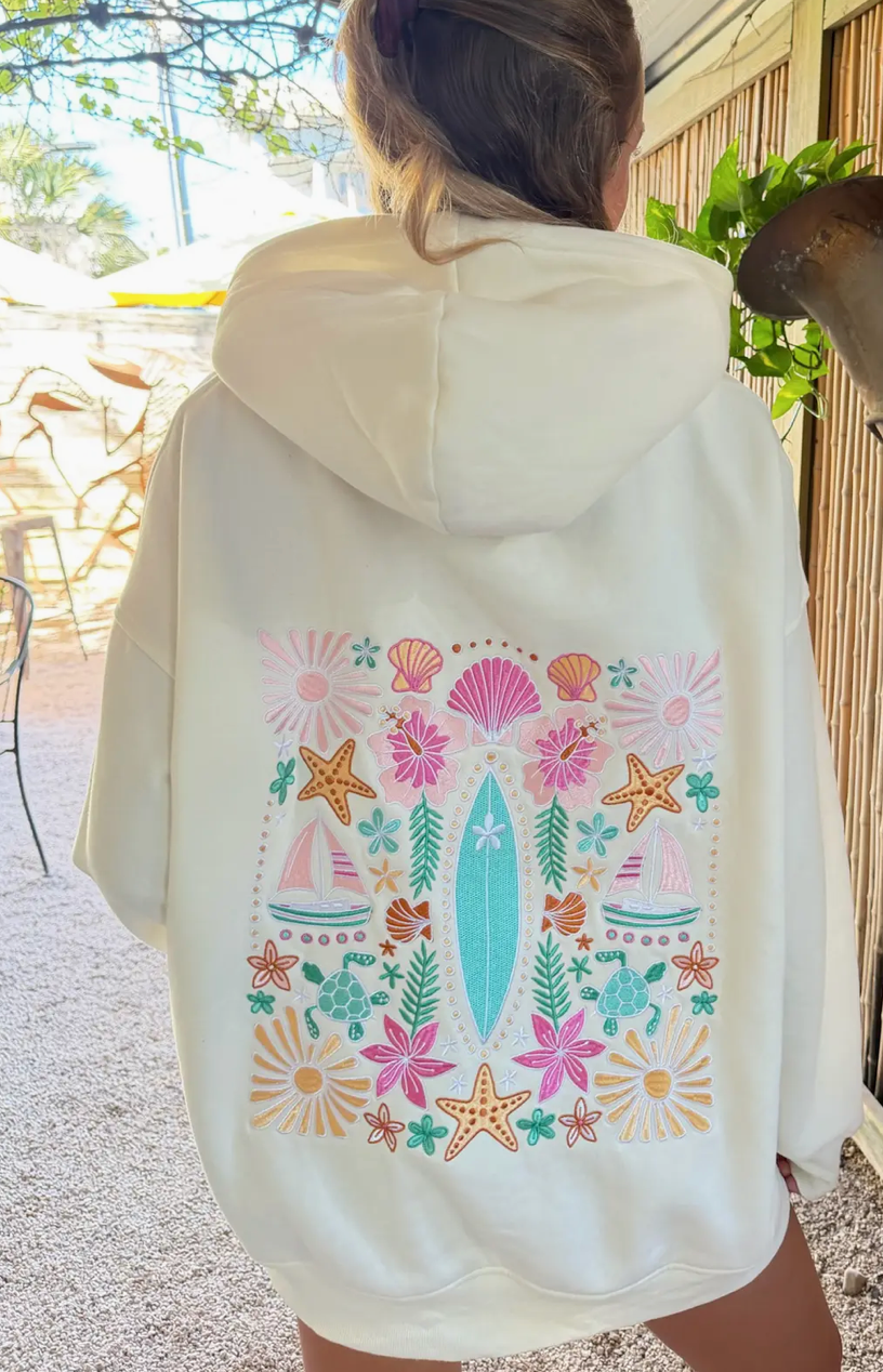 Surfboard Embroidered Hoodie
