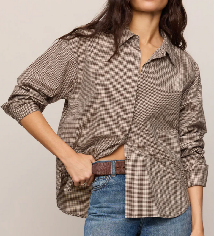 On Duty Gingham Button Up