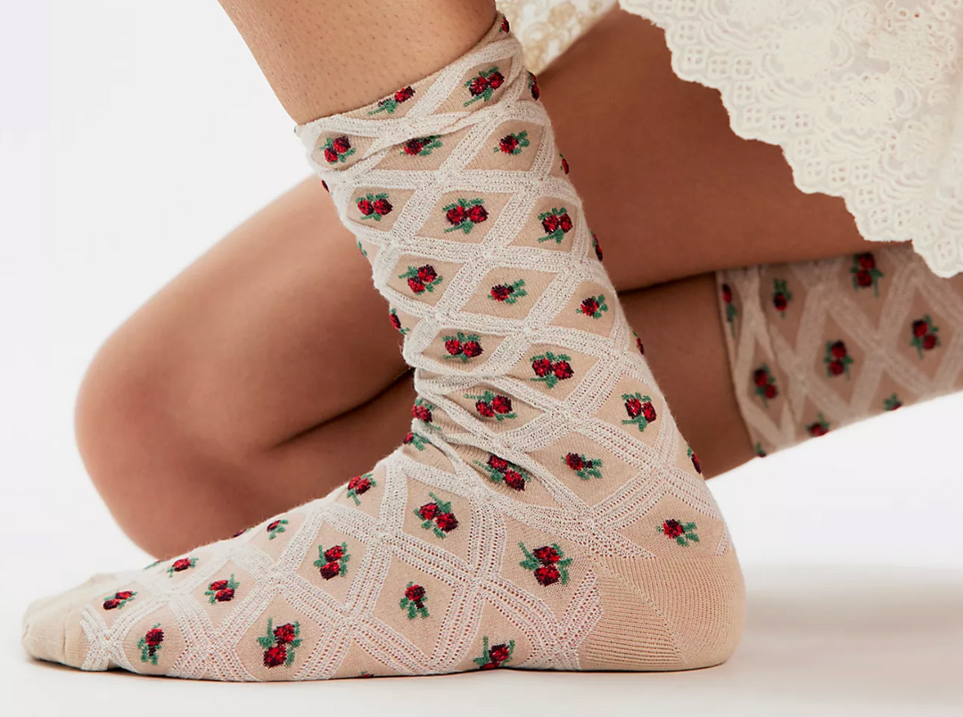 Floral Jacquard Trouser Socks