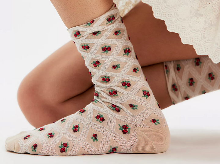 Floral Jacquard Trouser Socks