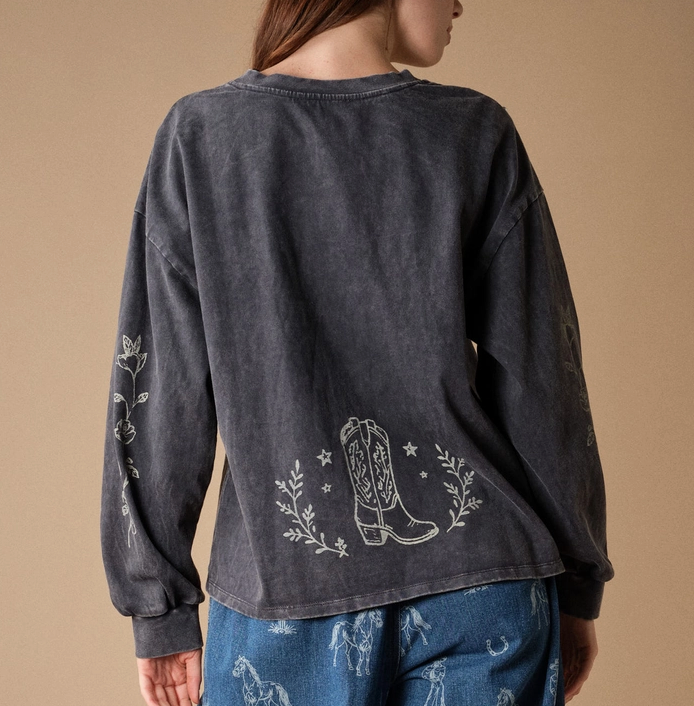 Western Studded Graphic Sweatshirt