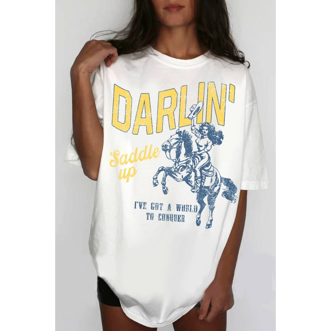 DARLIN SADDLE UP GRAPHIC TEE