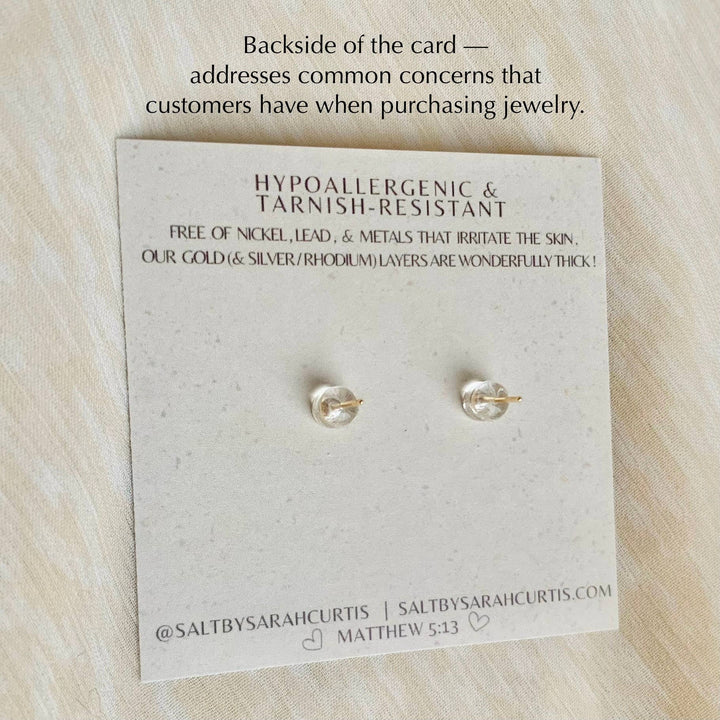 TRINITY STUDS | 18k gold | dainty rhinestone stud earrings