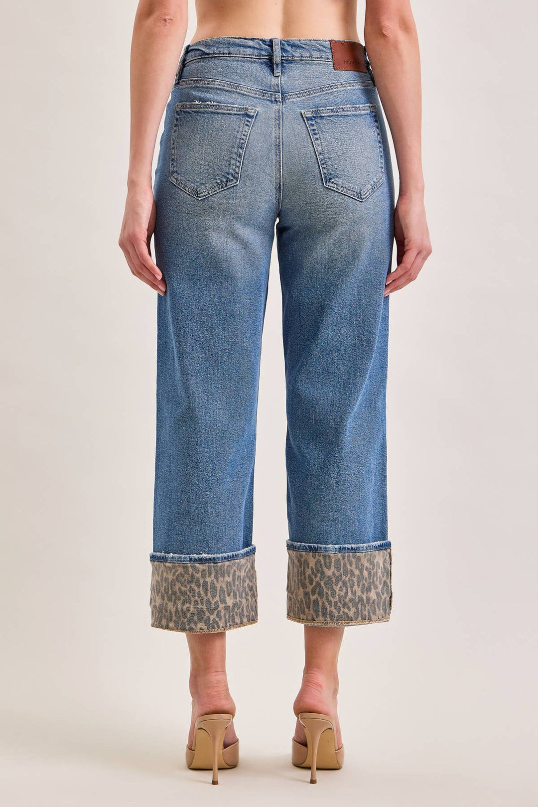 DAD JEAN WITH CHEETAH CUFF