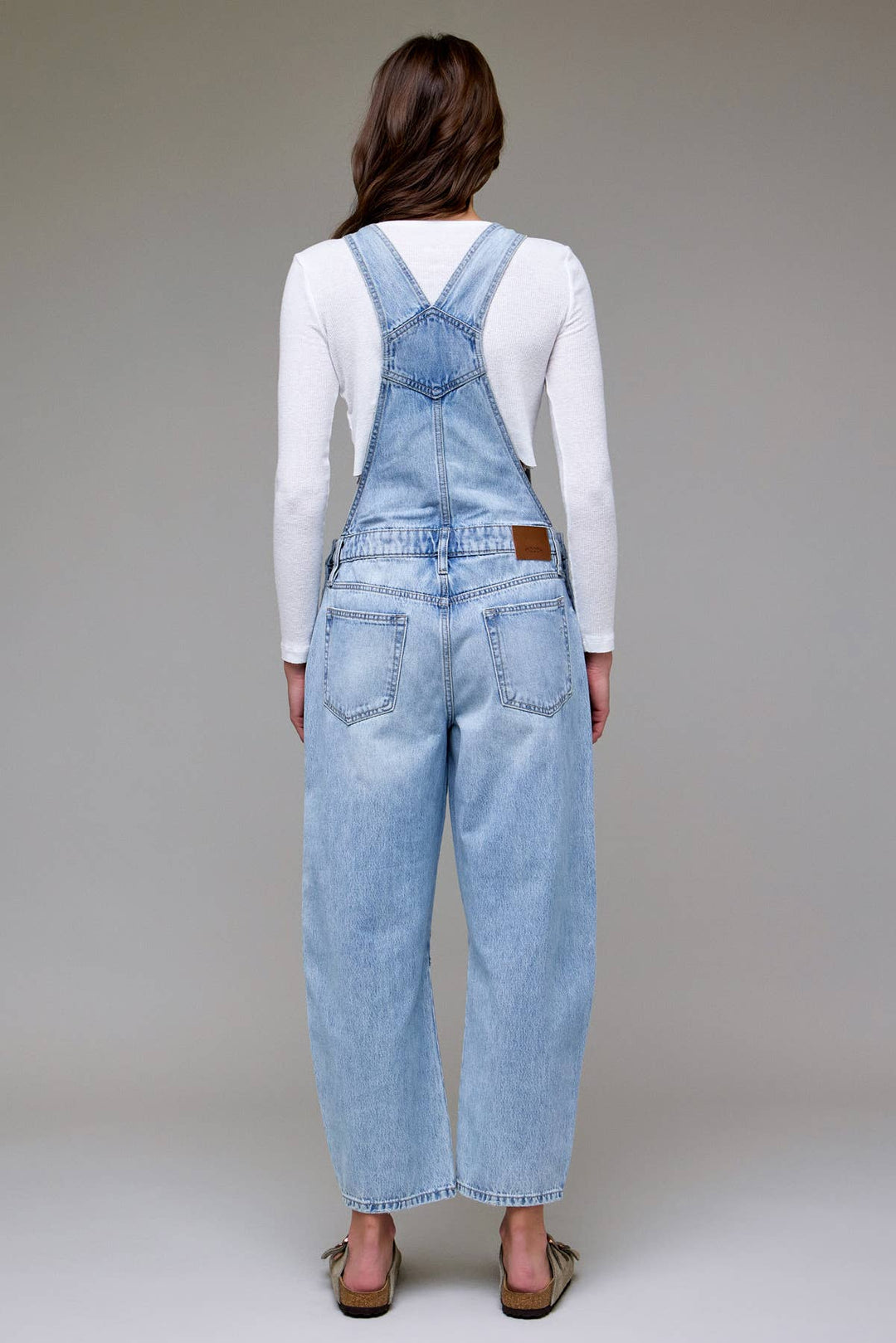 Light Wash Classic Barrel Cropped Overall