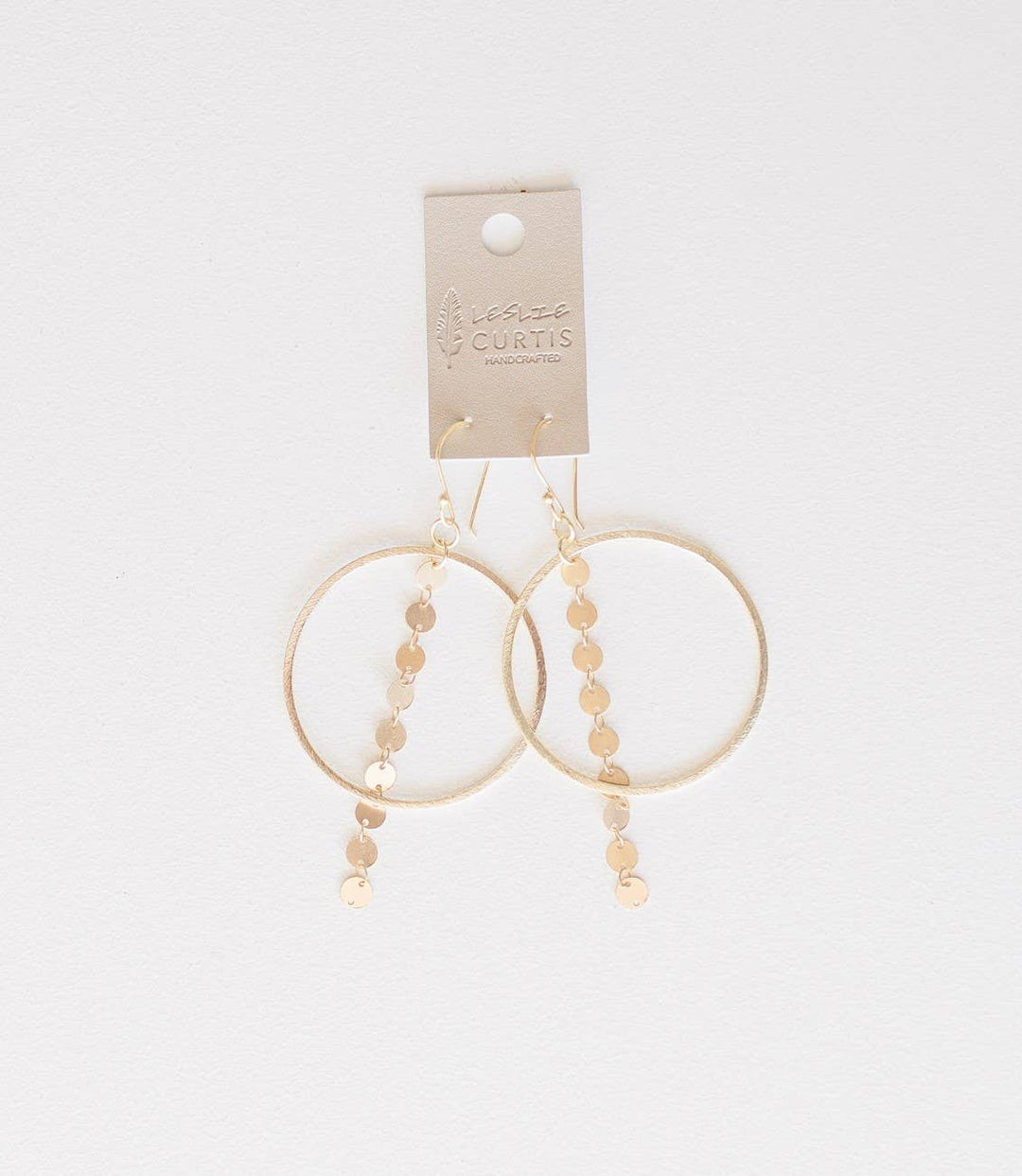 Maren - Gold toned hoops, brass plated chain 2"