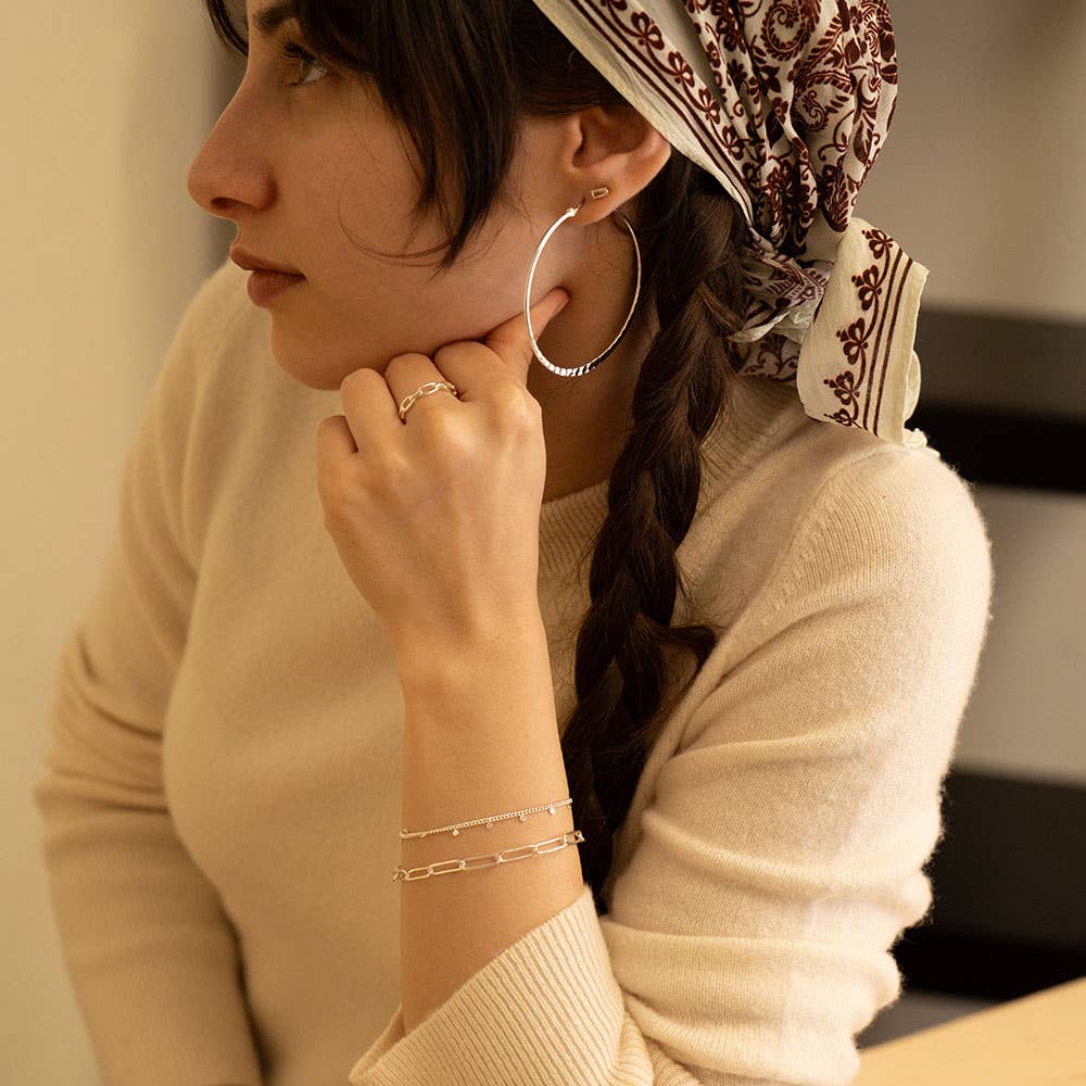 2" Hammered Hoop Earrings