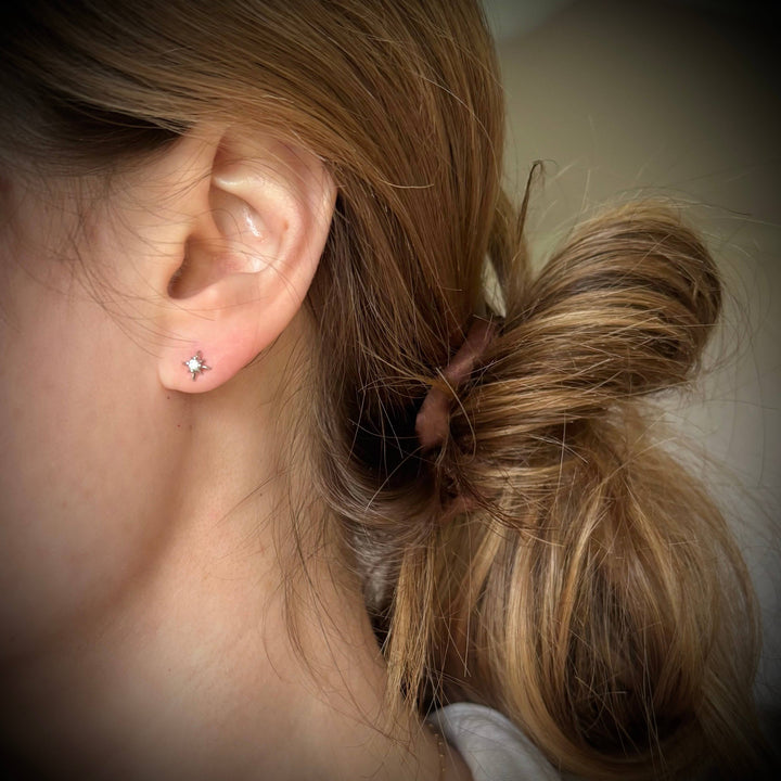 SILVER STAR STUDS | tiny star post earrings | dainty studs
